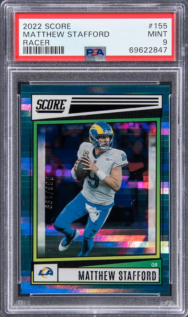 2022 Panini Score Matthew Stafford Racer #155 card image