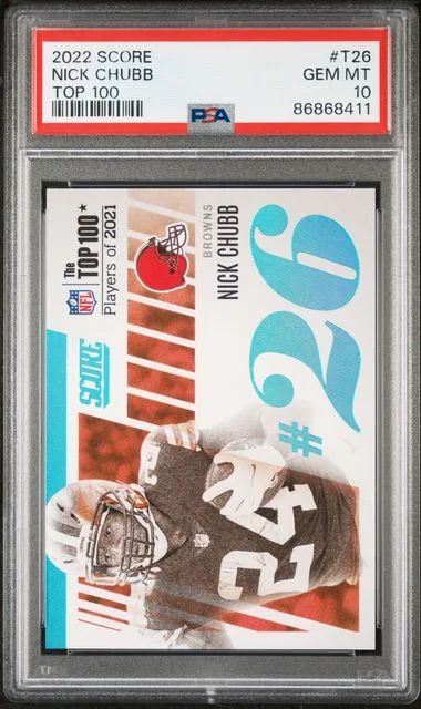 2022 Panini Score Nick Chubb Top 100 #T26 card image