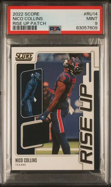 2022 Panini Score Nico Collins Rise Up Patch #Ru14 card image