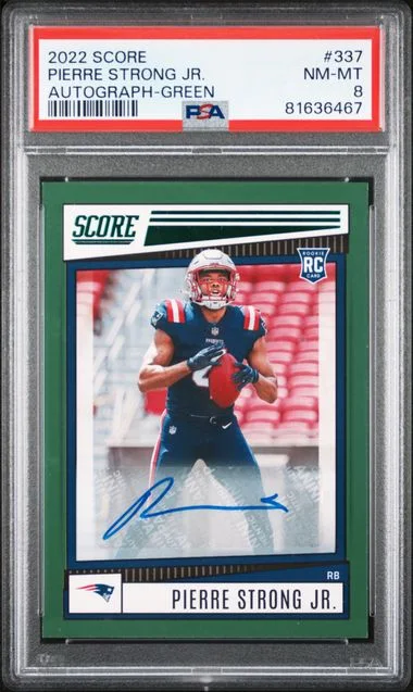 2022 Panini Score Pierre Strong Jr. Autograph-Green #337 card image