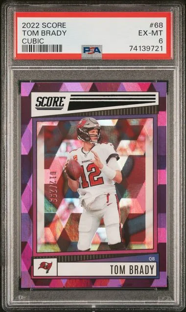 2022 Panini Score Tom Brady – Jersey Number Cubic #68 card image