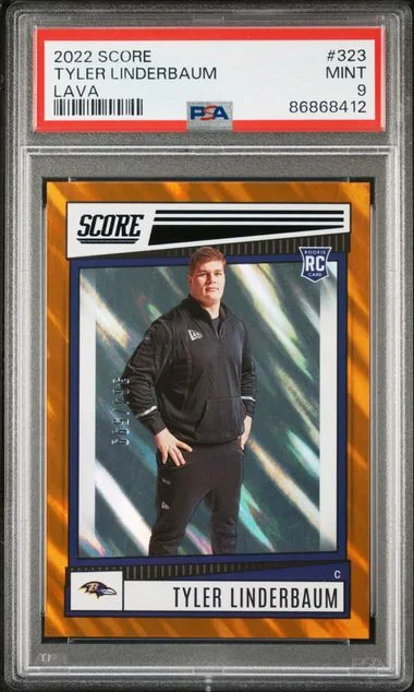 2022 Panini Score Tyler Linderbaum Lava #323 card image