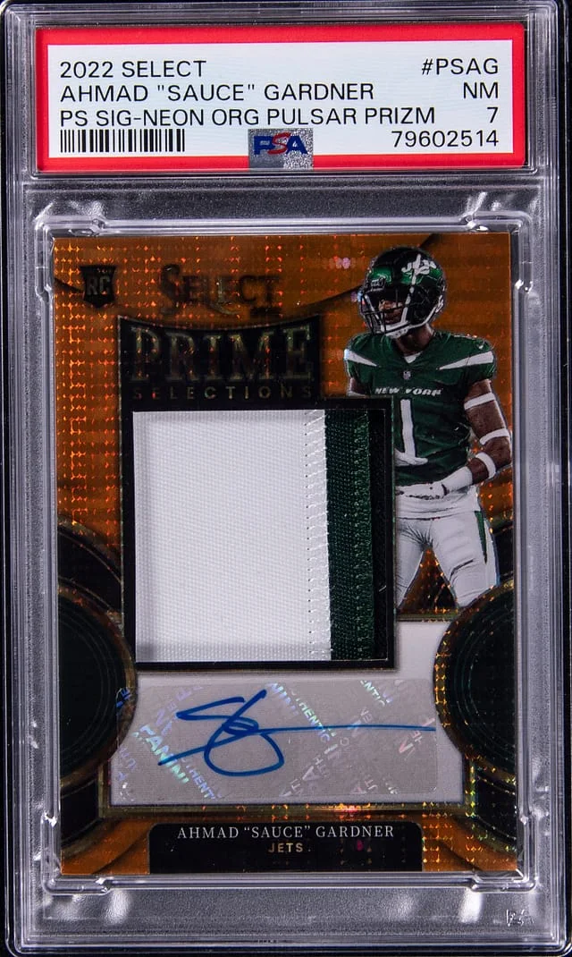 2022 Panini Select Ahmad Sauce Gardner Prime Selections Signature Neon Orange Pulsar Prizm #PS-AG card image