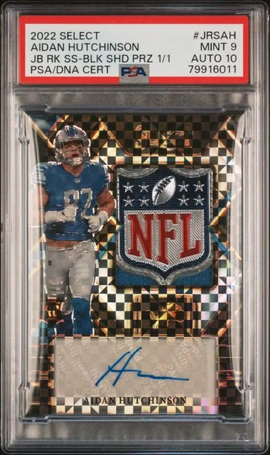 2022 Panini Select Aidan Hutchinson Jumbo Signature Swatch #JRSAH card image