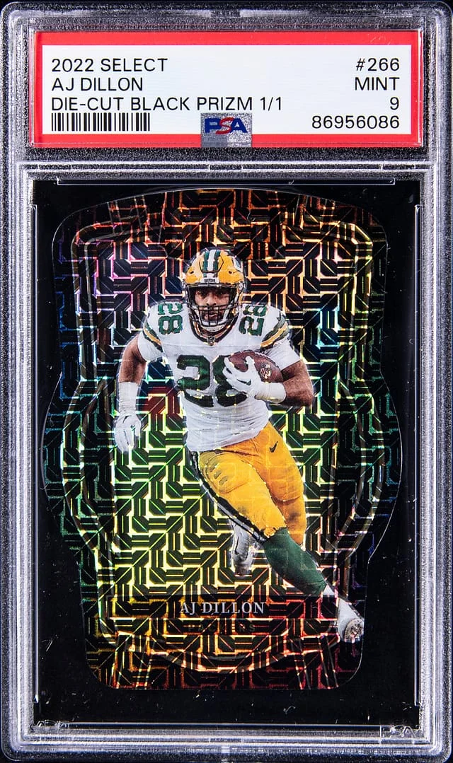 2022 Panini Select AJ Dillon Die-Cut Black Prizm #266 card image
