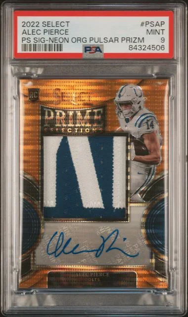 2022 Panini Select Alec Pierce Prime Selections Signatures Neon Orange Pulsar Prizm #PS-AP card image