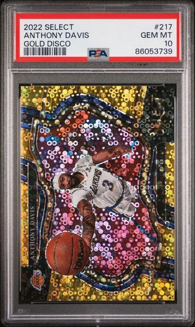 2022 Panini Select Anthony Davis (03/10) Gold Disco #217 card image