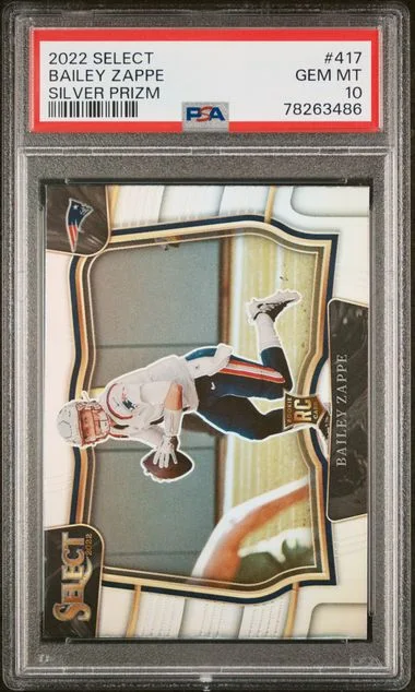 2022 Panini Select Bailey Zappe Silver Prizm #417 card image