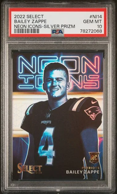 2022 Panini Select Bailey Zappe Neon Icons #NI14 card image