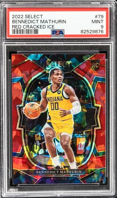 2022 Panini Select Bennedict Mathurin Red Cracked Ice #79 card image