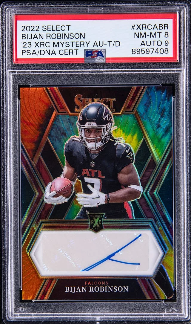 2022 Panini Select Bijan Robinson 2023 XRC Mystery Autographs Gold #XRCA-BR card image