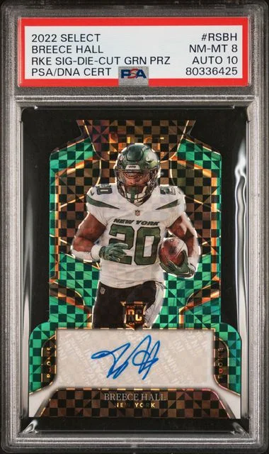 2022 Panini Select Breece Hall Signature Blue #RS-BH card image