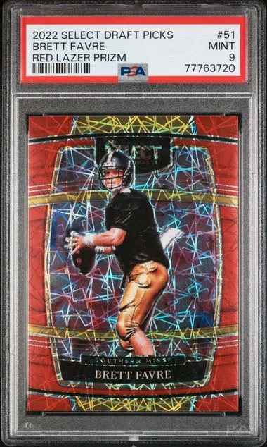 2022 Panini Select Brett Favre Red Lazer Prizm #51 card image