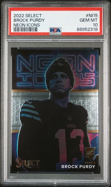 2022 Panini Select Brock Purdy Neon Icons #NI15 card image