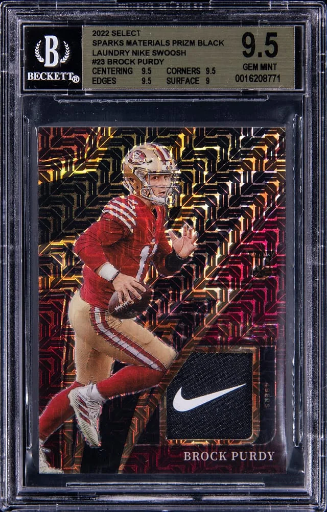 2022 Panini Select Brock Purdy Sparks Relics #SP-23 card image