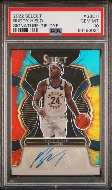 2022 Panini Select Buddy Hield Signatures Tie-Dye #SBDH card image