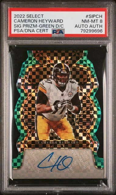 2022 Panini Select Cameron Heyward Signature Prizm Green Die-Cut #SIP-CH card image