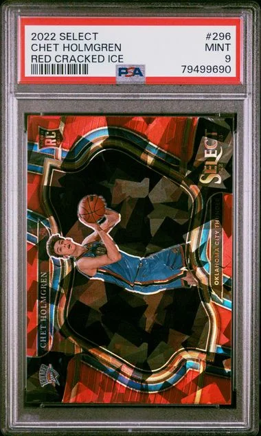 2022 Panini Select Chet Holmgren Red Cracked Ice #296 card image