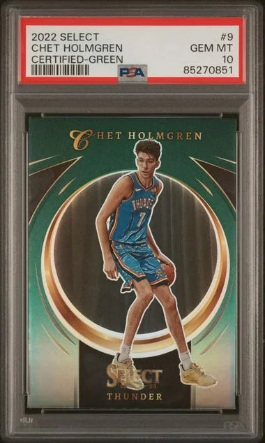 2022 Panini Select Chet Holmgren Select Certified Green #9 card image