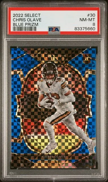 2022 Panini Select Chris Olave Blue Prizm #30 card image