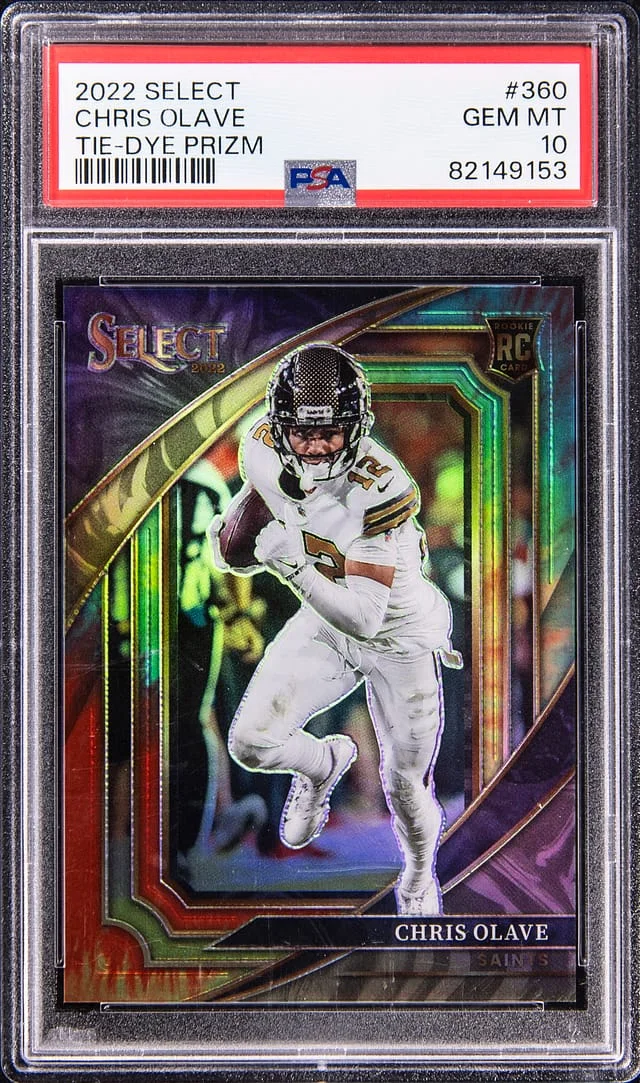 2022 Panini Select Chris Olave Blue Disco Prizm #360 card image