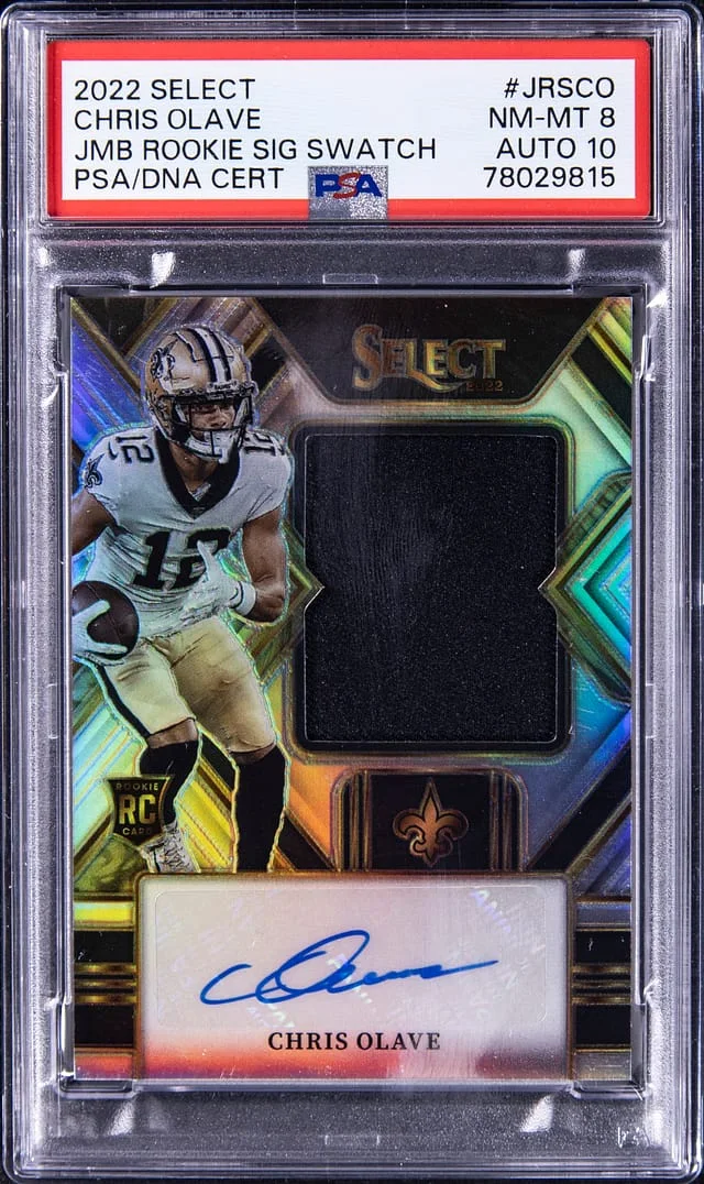 2022 Panini Select Chris Olave Jumbo Signatures Swatch #JRSCO card image
