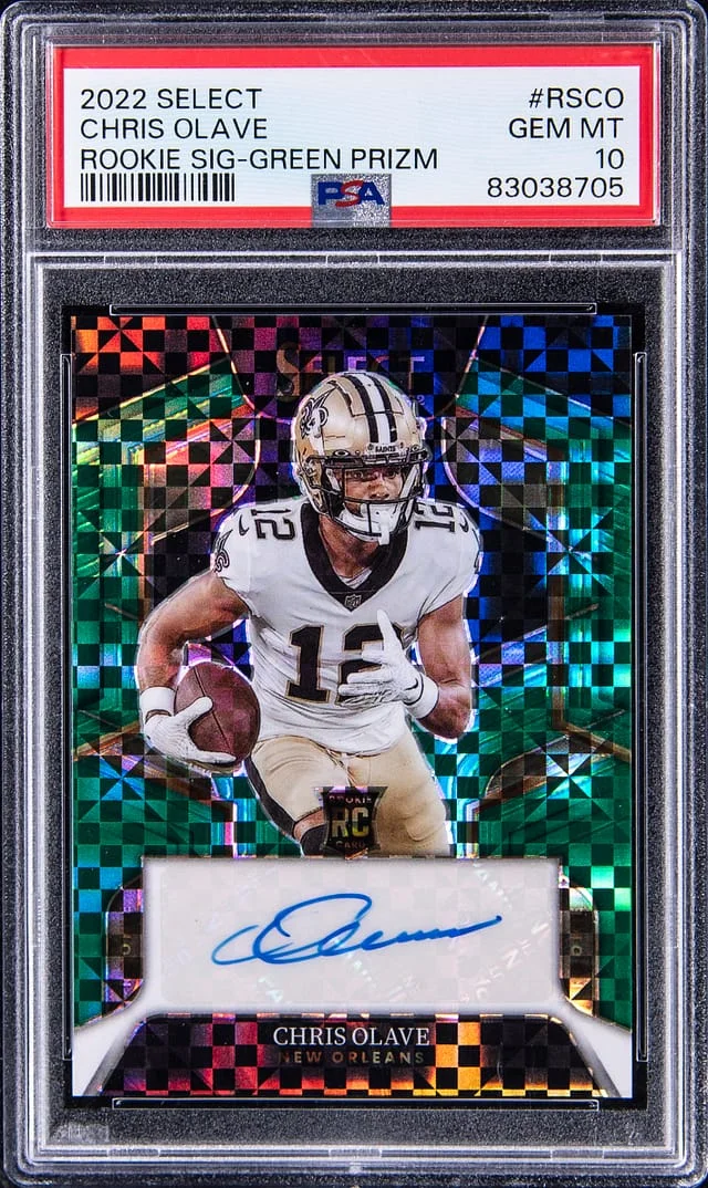 2022 Panini Select Chris Olave Signatures Green Prizm #RSCO card image