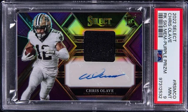 2022 Panini Select Chris Olave Signature Memorabilia Neon Orange Pulsar Prizm #RSM-CO card image