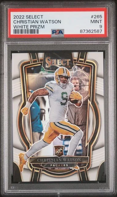 2022 Panini Select Christian Watson White Prizm #265 card image