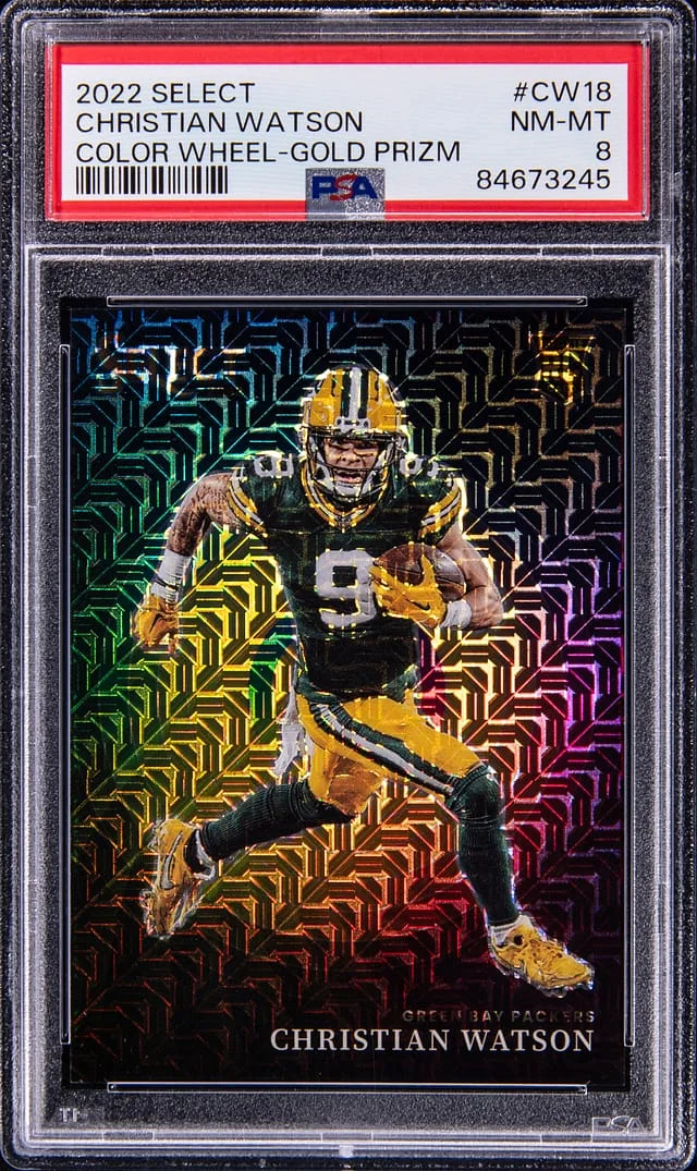 2022 Panini Select Christian Watson Color Wheel Gold Prizm #CW-18 card image