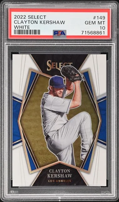 2022 Panini Select Clayton Kershaw White Prizm #149 card image