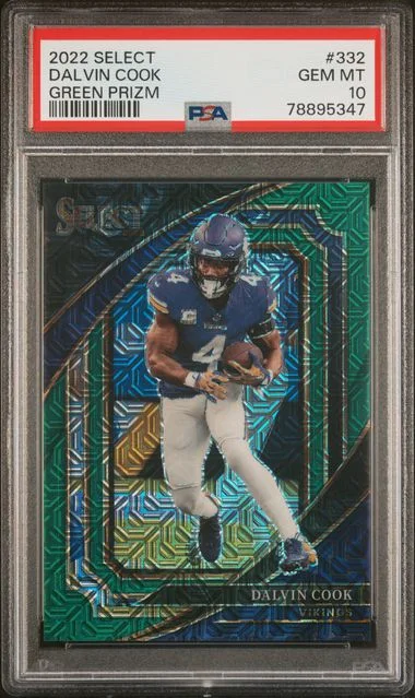 2022 Panini Select Dalvin Cook Green Prizm #332 card image