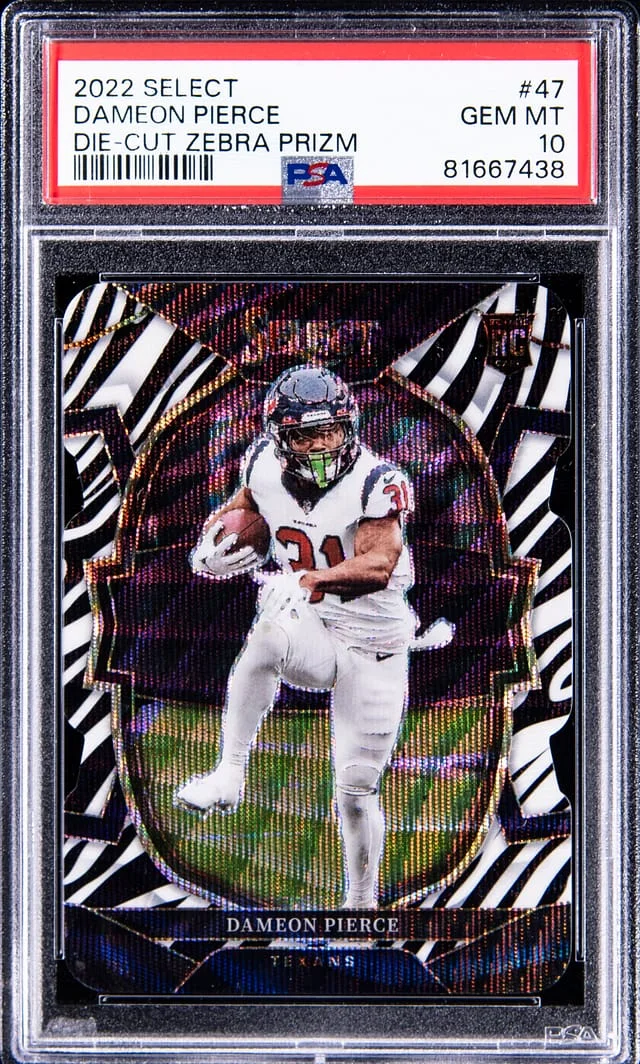 2022 Panini Select Dameon Pierce Die-Cut Zebra Prizm #47 card image