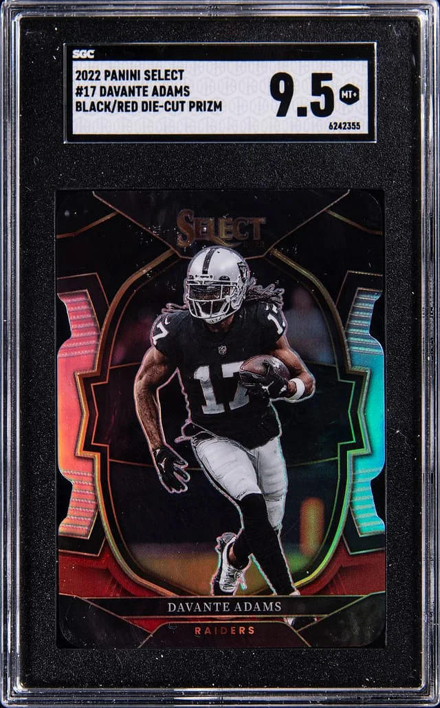 2022 Panini Select Davante Adams Black/Red Die-Cut Prizm #17 card image