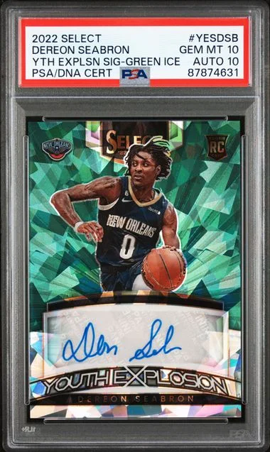 2022 Panini Select Dereon Seabron Youth Explosion Signature Green Ice #YESDSB card image
