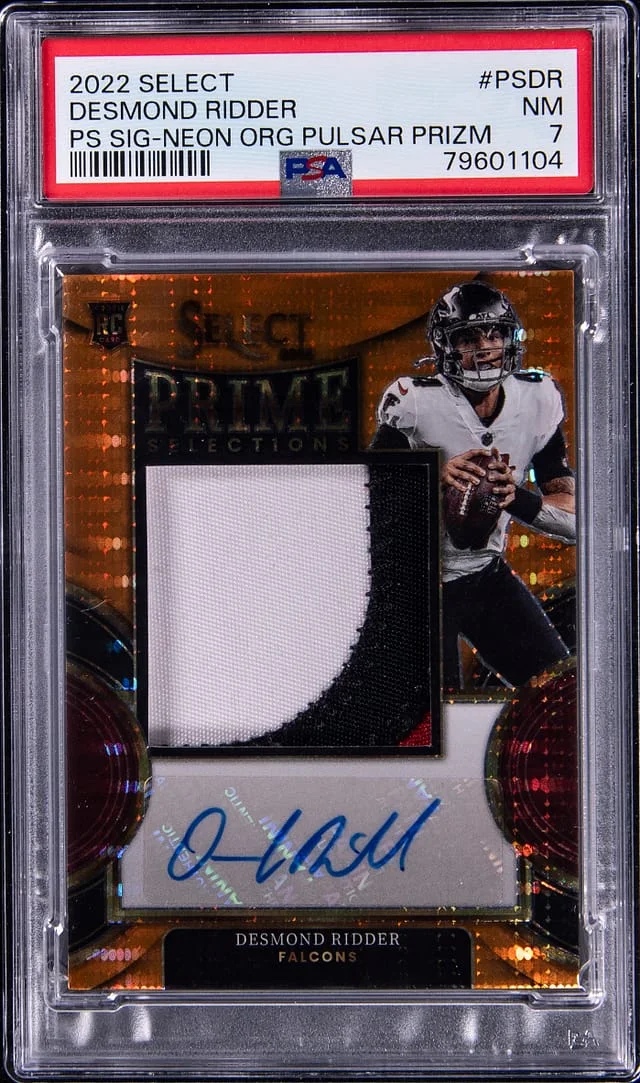 2022 Panini Select Desmond Ridder Prime Selections Signatures Neon Orange Pulsar Prizm #PS-DR card image