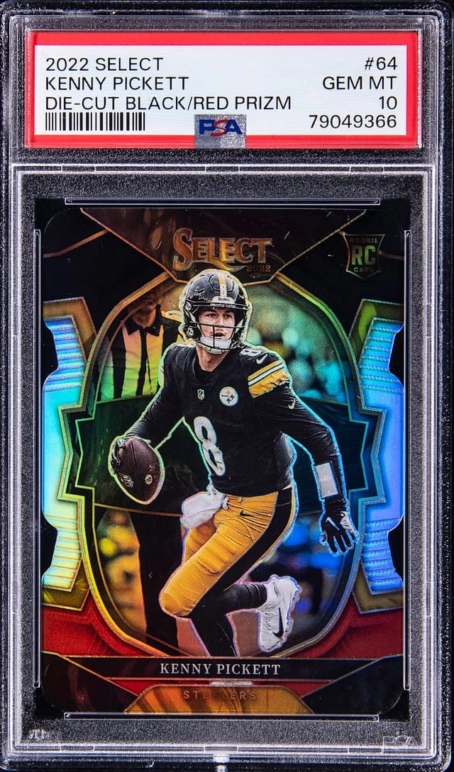 2022 Panini Select Die-Cut Black/Red Prizm Kenny Pickett #64 #no-number card image