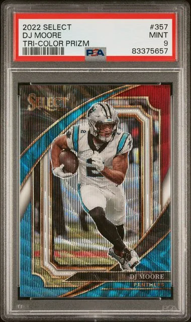 2022 Panini Select Dj Moore Tri-Color Prizm #357 card image