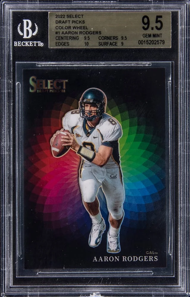 2022 Panini Select Draft Picks Aaron Rodgers Color Wheel #1 card image