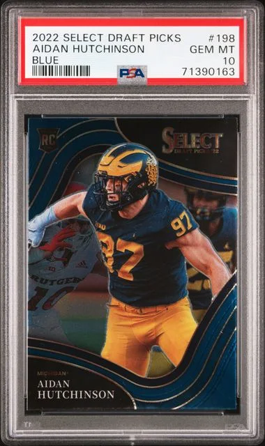 2022 Panini Select Draft Picks Aidan Hutchinson Tie-Dye Prizm #198 card image