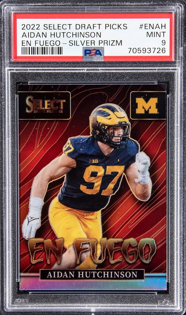 2022 Panini Select Draft Picks Aidan Hutchinson En Fuego Silver Prizm #EN-AH card image