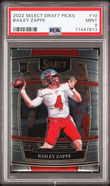 2022 Panini Select Draft Picks Bailey Zappe #10 card image