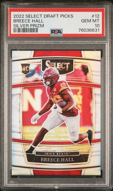 2022 Panini Select Draft Picks Breece Hall Hyper Prizm #12 card image