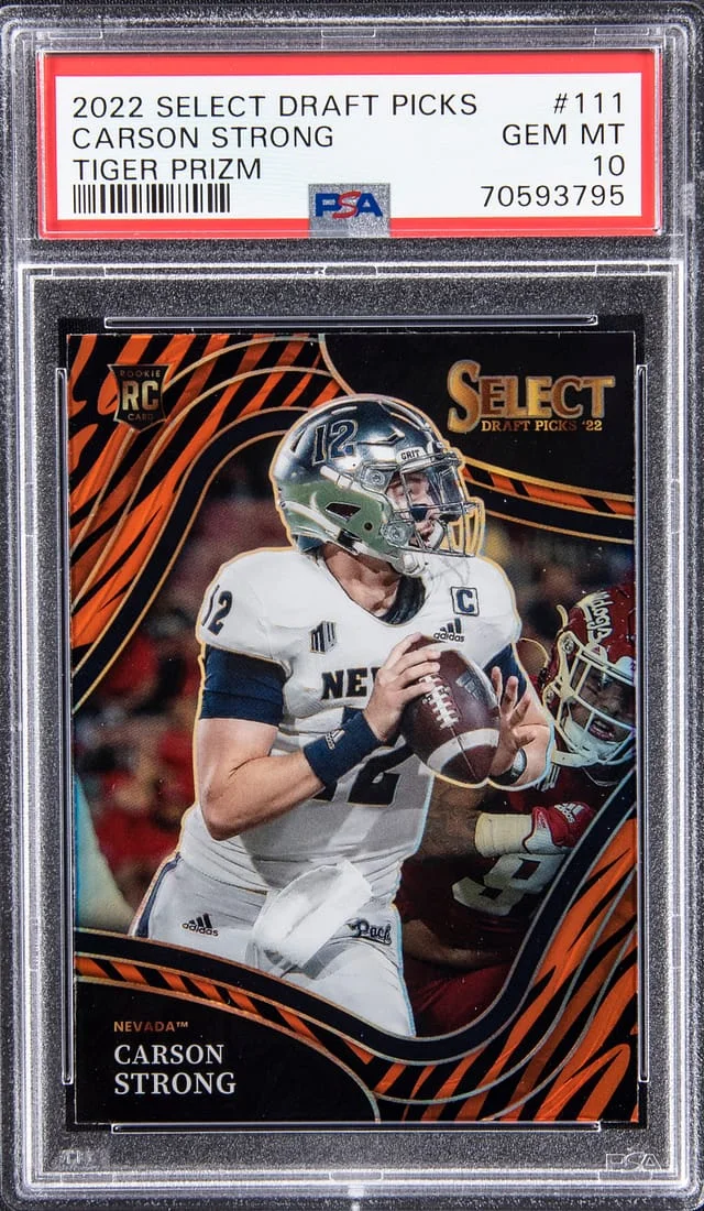 2022 Panini Select Draft Picks Carson Strong Tiger Stripe #111 card image