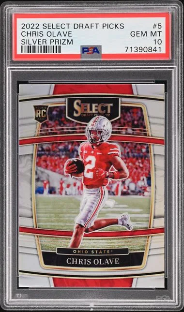 2022 Panini Select Draft Picks Chris Olave Silver Prizm #5 card image
