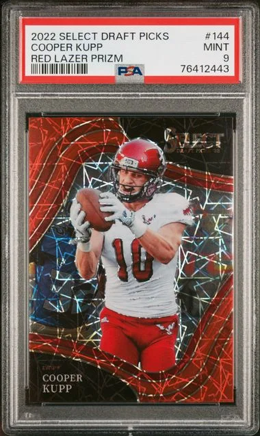 2022 Panini Select Draft Picks Cooper Kupp Red Lazer Prizm #144 card image