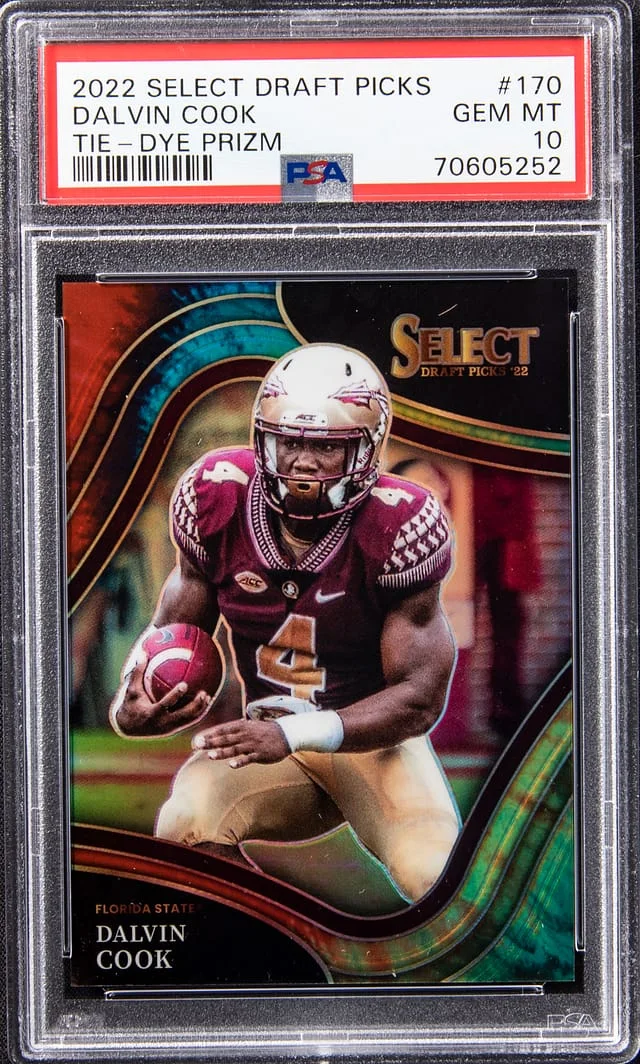 2022 Panini Select Draft Picks Dalvin Cook Tie-Dye Prizm #170 card image