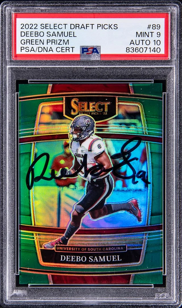 2022 Panini Select Draft Picks Deebo Samuel Green Prizm #89 card image
