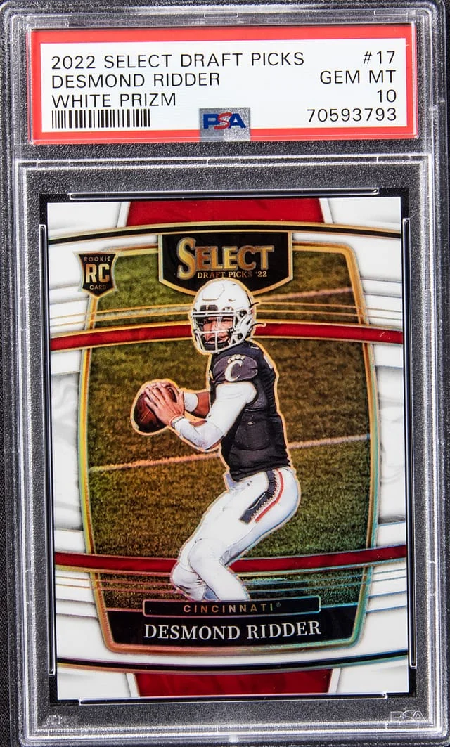 2022 Panini Select Draft Picks Desmond Ridder White Prizm #17 card image