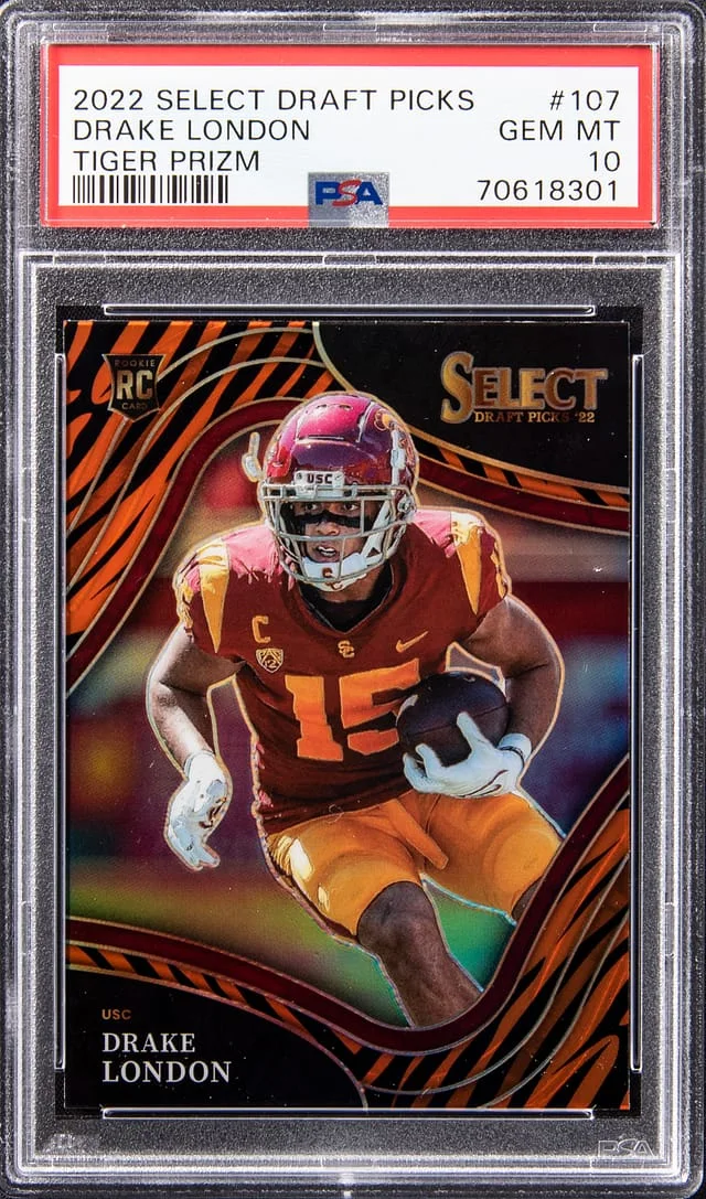 2022 Panini Select Draft Picks Drake London Tiger Prizm #107 card image